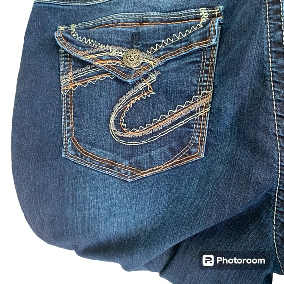 SILVER SUKI SURPLUS Women PLUS DarkWash Denim Jeans Stitch Flap Pocket 24/L32 - Picture 7 of 15